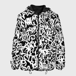 Graffiti white on black – Мужская куртка 3D с принтом купить со скидкой в -10%