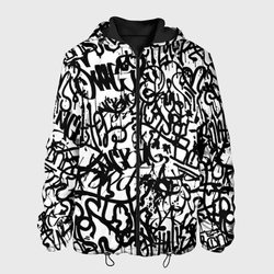 Graffiti black on white – Мужская куртка 3D с принтом купить со скидкой в -10%