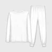 Пижама с принтом Лисиськи — Лисы для женщины, вид сзади №1. Цвет основы: белый