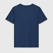 Светящаяся футболка с принтом Сердце и Разум для любого человека, вид сзади №1. Цвет основы: темно-синий
