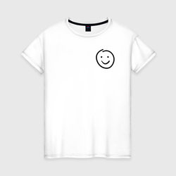 Смайлик со стороны сердца – Женская футболка хлопок с принтом купить со скидкой в -20%