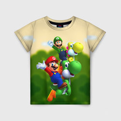 Mario - Luigi - Yoshi  – Детская футболка 3D с принтом купить со скидкой в -44%
