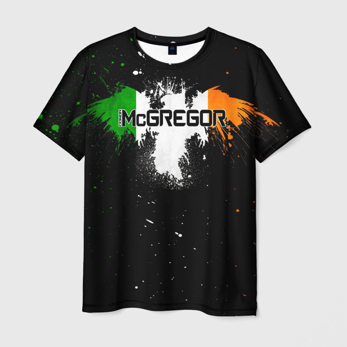 Мужская футболка с принтом Ирландский орел Конор МакГрегор, вид спереди №1