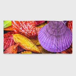 Разноцветные ракушки  multicolored seashells – Пляжное полотенце 3D с принтом купить со скидкой в -20%