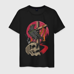 Raven on the skull – Мужская футболка хлопок с принтом купить со скидкой в -20%