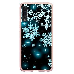 Космические снежинки – Чехол для Samsung A50 с принтом купить