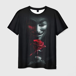 Анонимус роза Anonymous rose Гай Фокс – Мужская футболка 3D с принтом купить со скидкой в -26%