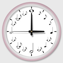 Нотный циферблат – Настенные часы круглые с принтом купить