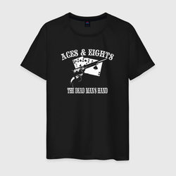 Тузы и Восьмерки - рука мертвеца – Мужская футболка хлопок с принтом купить со скидкой в -20%