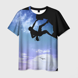 скалолаз на фоне синего неба – Мужская футболка 3D с принтом купить со скидкой в -23%