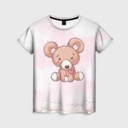 Плюшевый мишка игрушка – Женская футболка 3D с принтом купить со скидкой в -26%