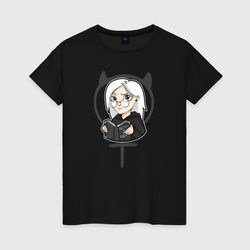 Девушка ведьма - библия – Женская футболка хлопок с принтом купить со скидкой в -20%
