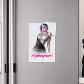 Плакат с принтом Sexy Judy Cyberpunk 18+ для любого человека, вид спереди №4. Цвет основы: белый