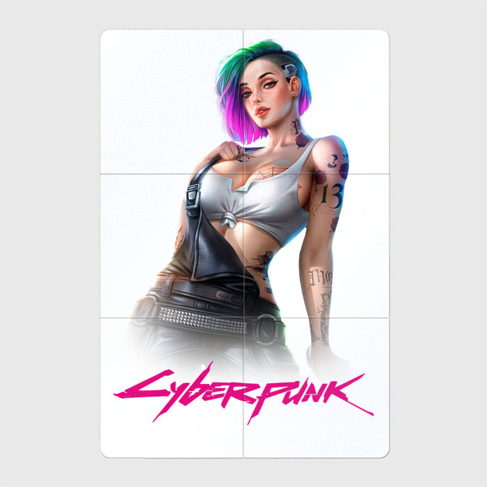 Магнитный плакат 2x3 с принтом Sexy Judy Cyberpunk 18+, вид спереди №1