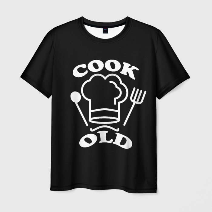 Мужская футболка с принтом Cook old Старый повар Куколд, вид спереди №1