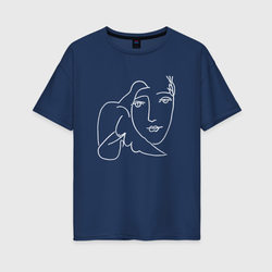 Лицо Мира Пабло Пикассо – Женская футболка хлопок Oversize с принтом купить со скидкой в -16%