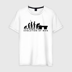Эволюция человека бильярдист – Мужская футболка хлопок с принтом купить со скидкой в -20%