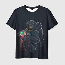 Космонавт и медуза – Мужская футболка 3D с принтом купить со скидкой в -26%