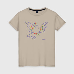 Пабло Пикассо Голубь Мира – Женская футболка хлопок с принтом купить со скидкой в -20%