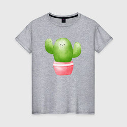 Маленький кактус – Женская футболка хлопок с принтом купить со скидкой в -20%