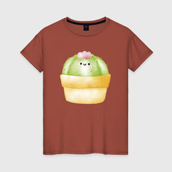 Маленький   кактус – Женская футболка хлопок с принтом купить со скидкой в -20%