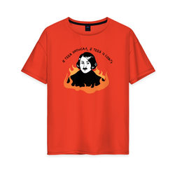 Я тебя написал, я тебя и сожгу – Женская футболка хлопок Oversize с принтом купить со скидкой в -16%