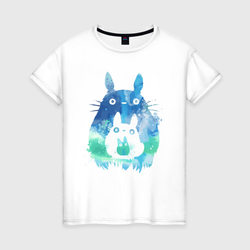 Семья кроликов Акварель – Женская футболка хлопок с принтом купить со скидкой в -20%