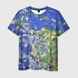 Планета Земля - пиксельный рисунок – Мужская футболка 3D с принтом купить со скидкой в -26%