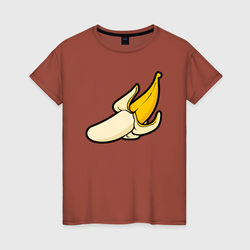Почисть банан – Женская футболка хлопок с принтом купить со скидкой в -20%