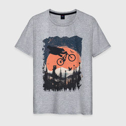Лунный Медведь Райдер  – Мужская футболка хлопок с принтом купить со скидкой в -20%