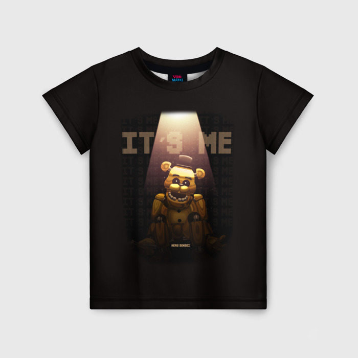 Детская футболка с принтом Five Nights at Freddy's — мишка Фредди, вид спереди №1