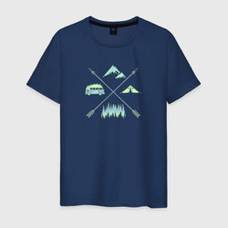 Горные Походы, Вэны, Деревья – Мужская футболка хлопок с принтом купить со скидкой в -20%