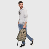 Рюкзак с принтом «Эзотерика» для любого человека, вид спереди №5. Цвет основы: белый