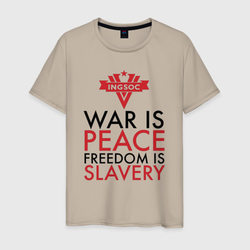 War is peace freedom is slavery – Мужская футболка хлопок с принтом купить со скидкой в -20%