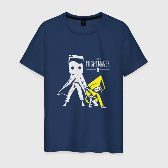Мужская футболка из хлопка с принтом Эмблема Little Nightmares 2, вид спереди №1
