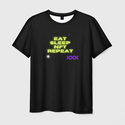 Eat, sleep, nft, repeat, неоновый текст – Мужская футболка 3D с принтом купить со скидкой в -26%