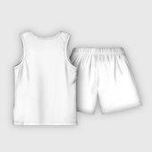 Пижама с принтом Анжуманя для ребенка, вид сзади №1. Цвет основы: белый