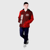Куртка с принтом Россия — герб Team Russia Спрей для мужчины, вид на модели спереди №2. Цвет основы: черный