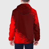 Куртка с принтом Россия — герб Team Russia Спрей для мужчины, вид на модели сзади №2. Цвет основы: черный