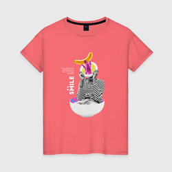 Психоделический портал с бананом – Женская футболка хлопок с принтом купить со скидкой в -20%
