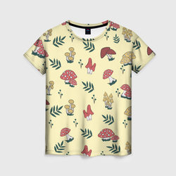 Мухоморы и поганки тоже грибы – Женская футболка 3D с принтом купить со скидкой в -25%