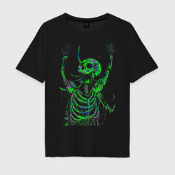 Кислотный скелет – Мужская футболка хлопок Oversize с принтом купить со скидкой в -16%