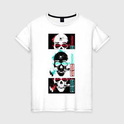 Мир и любовь, жизнь и смерть negative – Женская футболка хлопок с принтом купить со скидкой в -20%