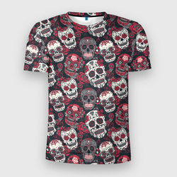 День мертвых Черепа Мексика – Мужская футболка 3D Slim с принтом купить со скидкой в -9%
