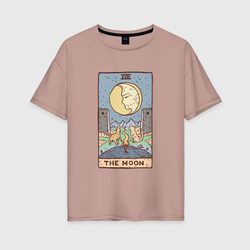 The Moon Tarot Card | Луна карта Таро – Женская футболка хлопок Oversize с принтом купить со скидкой в -16%