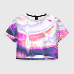 Тай-дай Абстракция Tie-Dye – Женская футболка Crop-top 3D с принтом купить