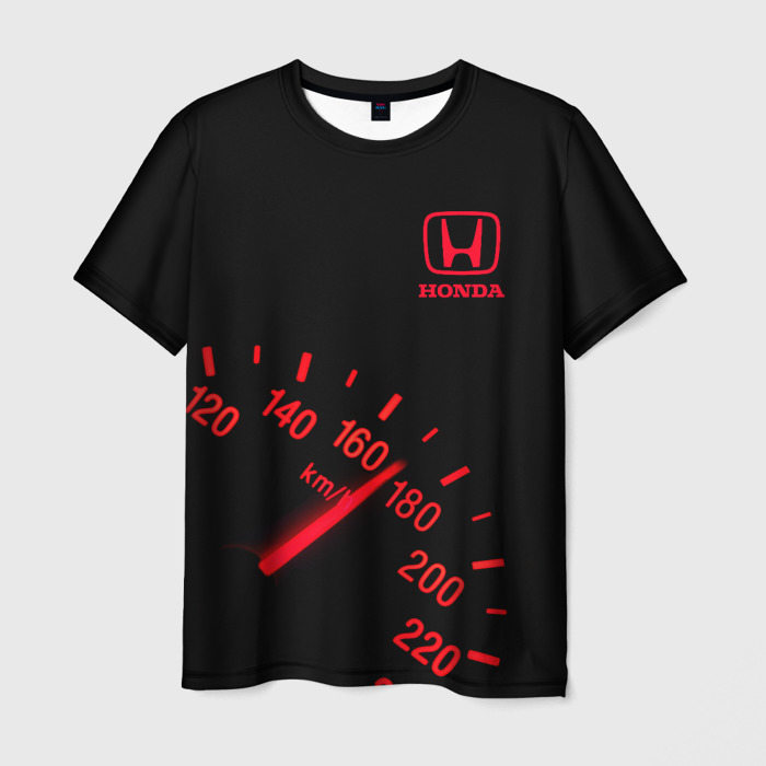 Мужская футболка с принтом Honda спидометр, вид спереди №1