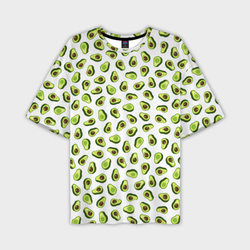 Смешное авокадо на белом фоне – Мужская футболка OVERSIZE 3D с принтом купить со скидкой в -20%