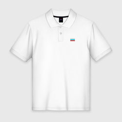 Вышитый Флаг России – Мужское поло хлопок с вышивкой с принтом купить
