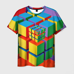 Цветные кубики КУБОКУБ  – Мужская футболка 3D с принтом купить со скидкой в -31%